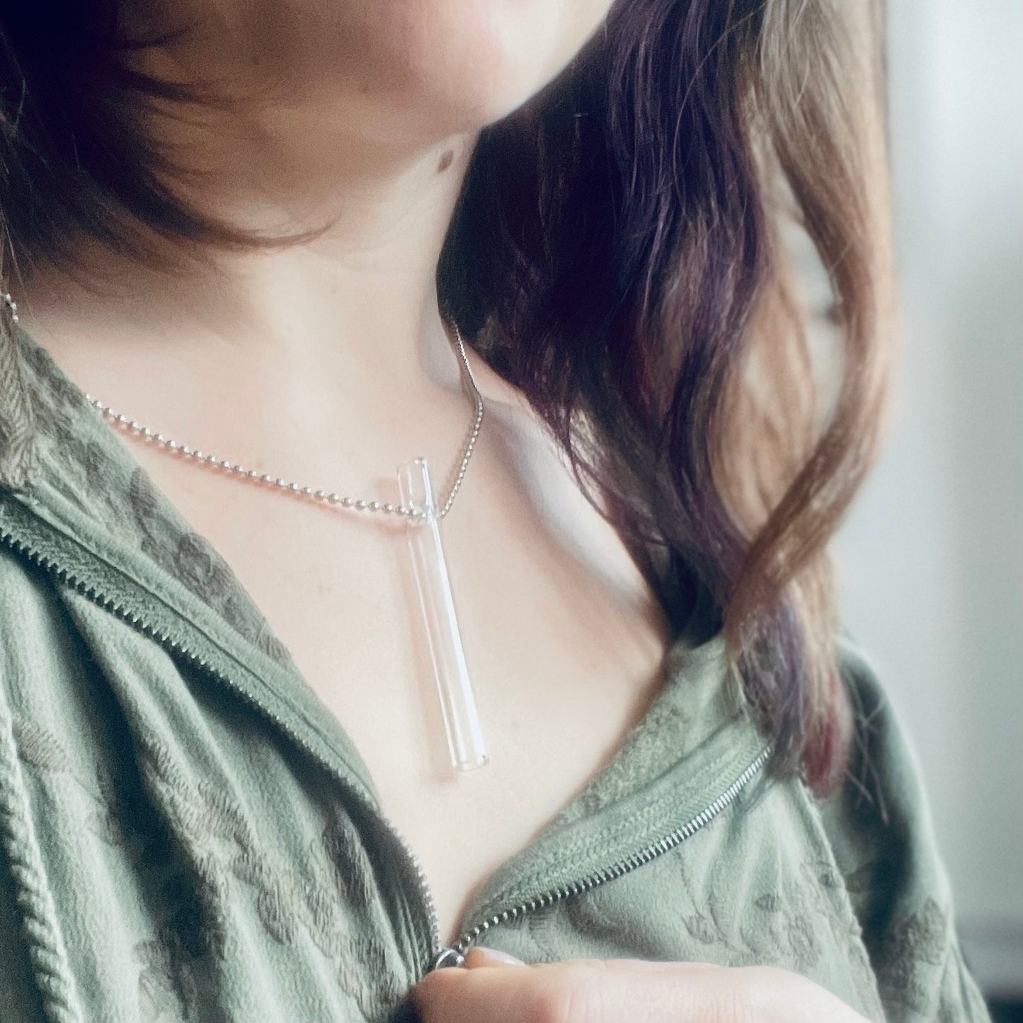 Glass Mindful Breathing Straw Necklace for Stress & Anxiety Relief
