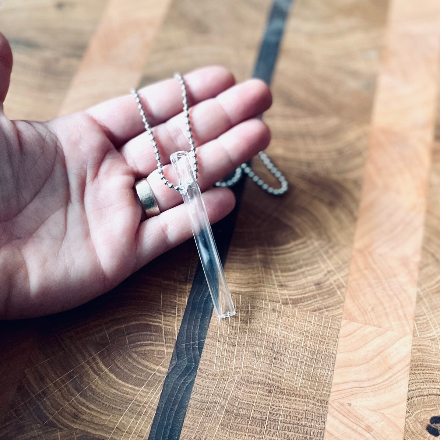 Glass Mindful Breathing Straw Necklace for Stress & Anxiety Relief