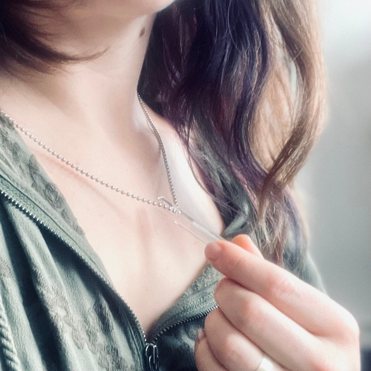 Glass Mindful Breathing Straw Necklace for Stress & Anxiety Relief