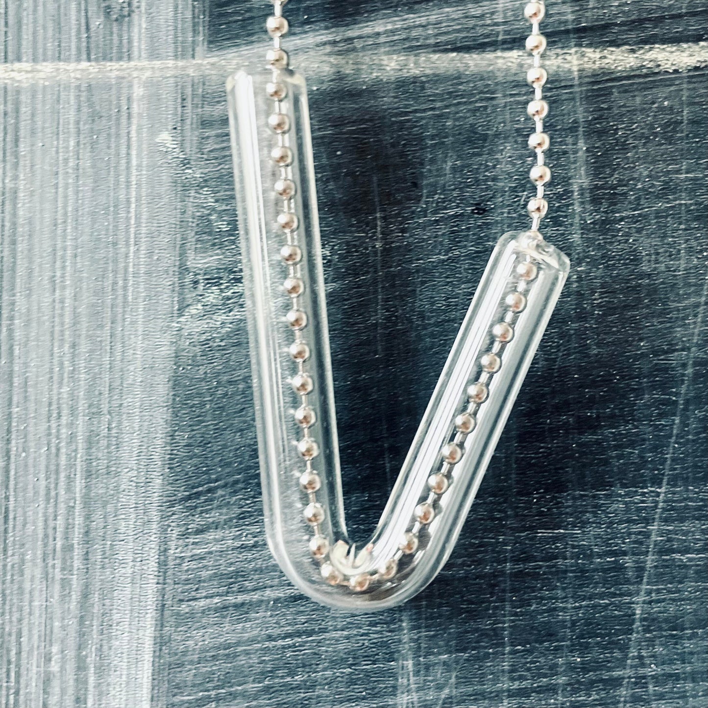 V Shaped Glass Mindful Breathing Straw Necklace for Stress & Anxiety Relief