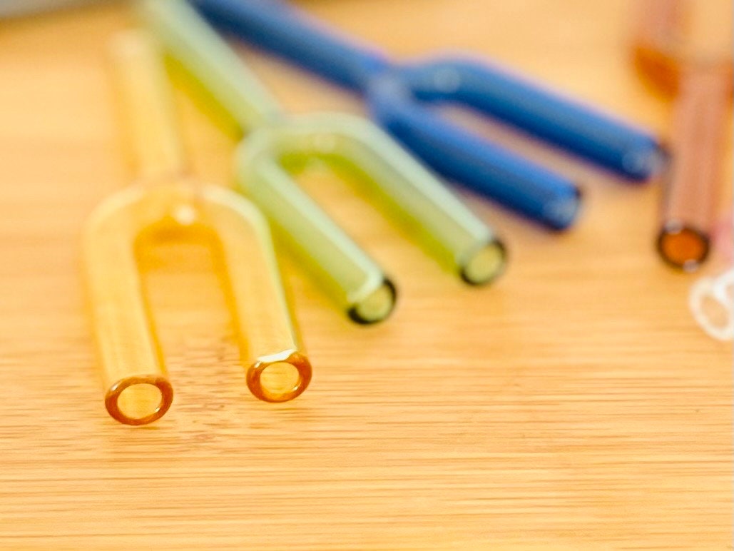 Colourful Double Glass Straw, Y Shape Reusable Snuff Straw